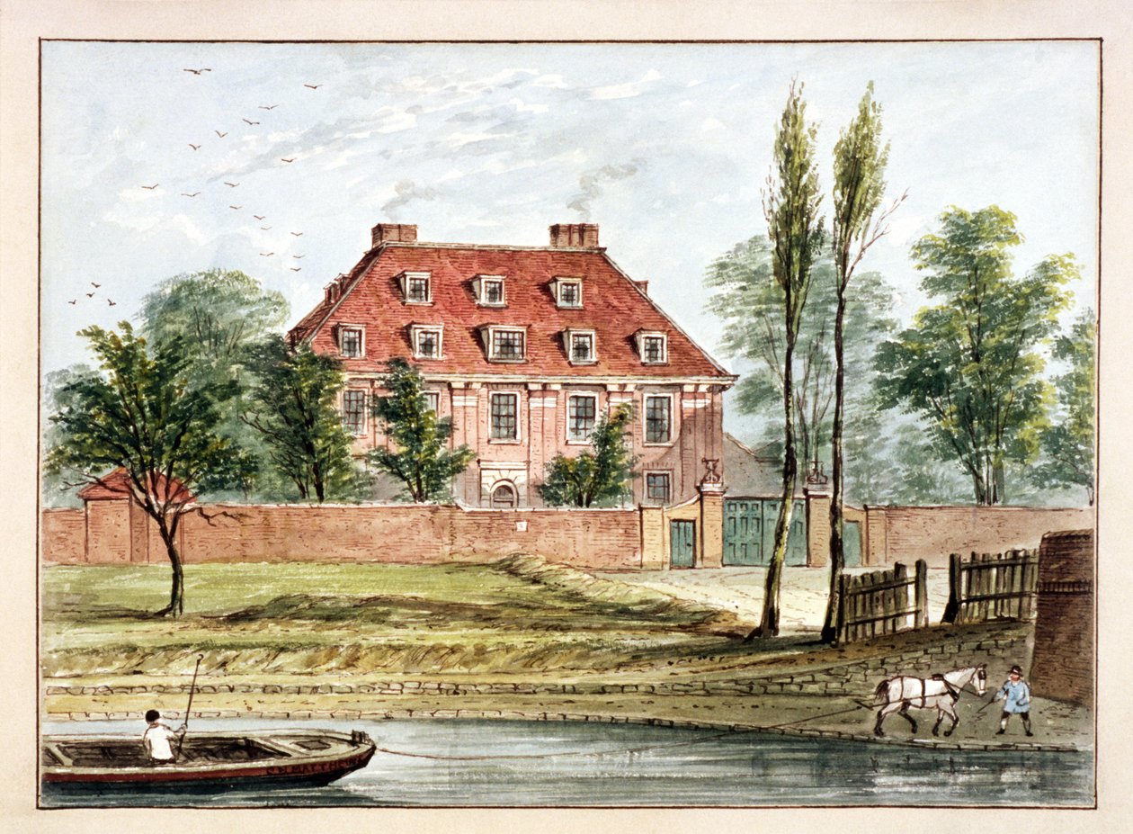 Utsikt över Baumes House, Hoxton, London, c1825 av CH Matthews