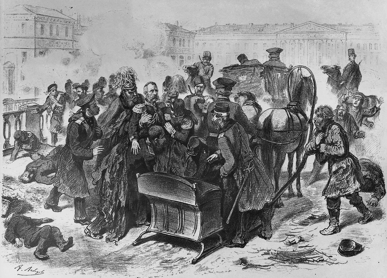 Mordet på tsar Alexander II i St Petersburg den 13 mars av J.B. and Brown J. Rowbotham