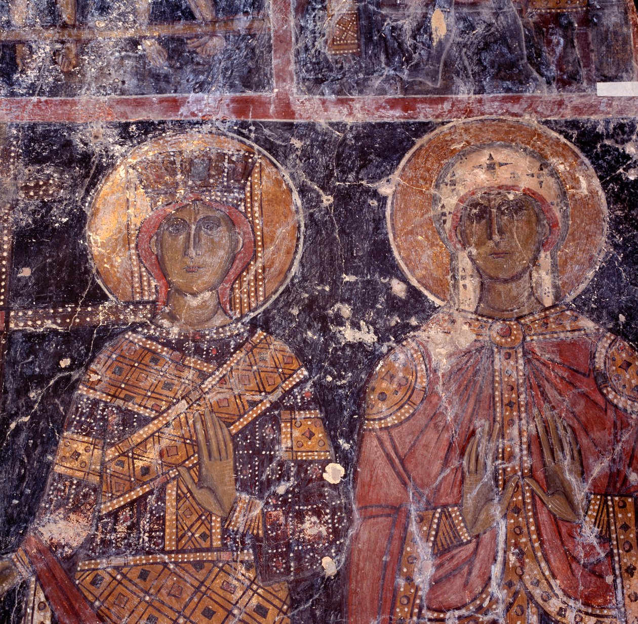 Fresk i den bysantinska kyrkan Agios Nikolaos, Maza, Kreta, Grekland av J.B. and Brown J. Rowbotham