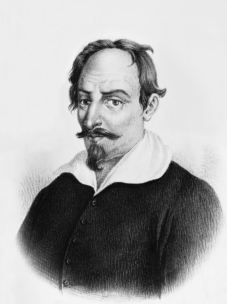 Porträtt av Alessandro Tassoni (1565-1635), italiensk poet och författare, gravyr av J.B. and Brown J. Rowbotham