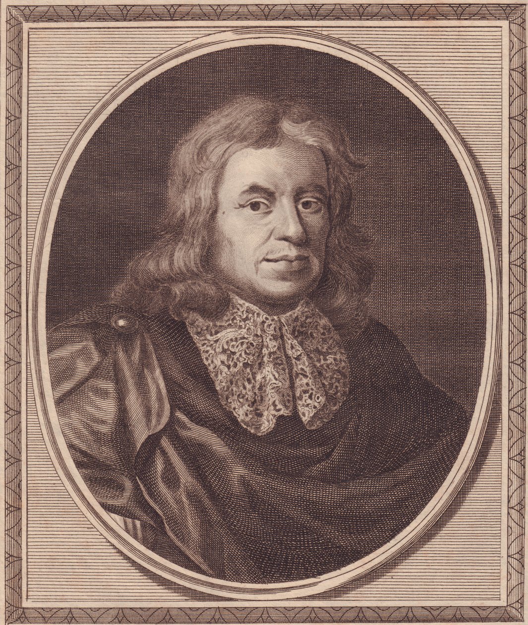 Porträtt av den engelske läkaren Thomas Sydenham (1624-1689), kopparstick av John Goldar (1729-1795) från målning av P Lely av J.B. and Brown J. Rowbotham