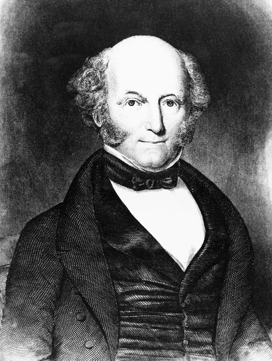 Porträtt av Martin Van Buren (1782-1862), amerikansk advokat och politiker som tjänstgjorde som USA:s 8:e president från 1837 till 1841, gravyr av J.B. and Brown J. Rowbotham