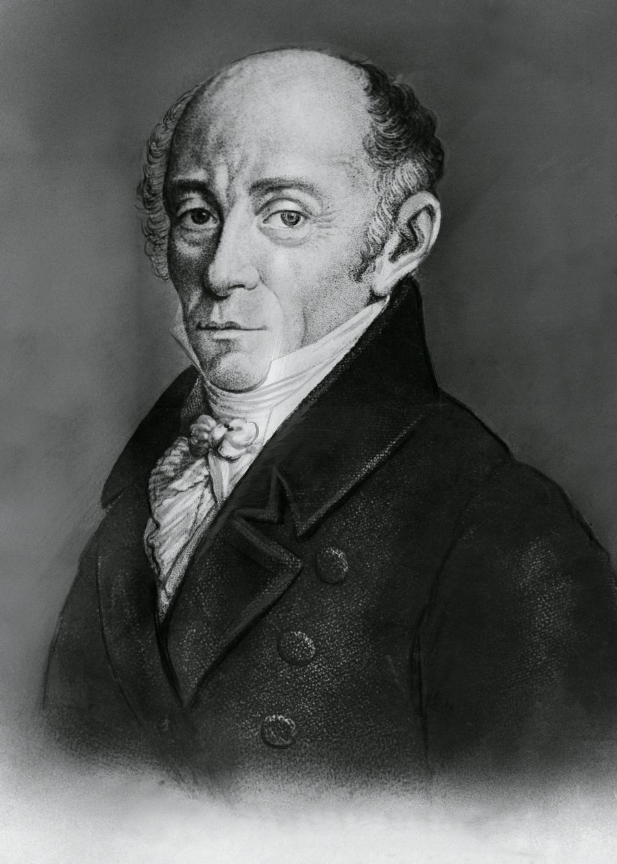 Porträtt av Muzio Clementi (1752-1832), italiensk kompositör och pianist, gravyr av J.B. and Brown J. Rowbotham