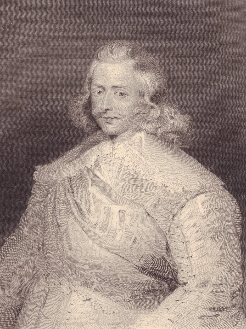 Porträtt av spansk kardinal och general Ferdinand av Habsburg (1609-1641), gravyr av J.B. and Brown J. Rowbotham