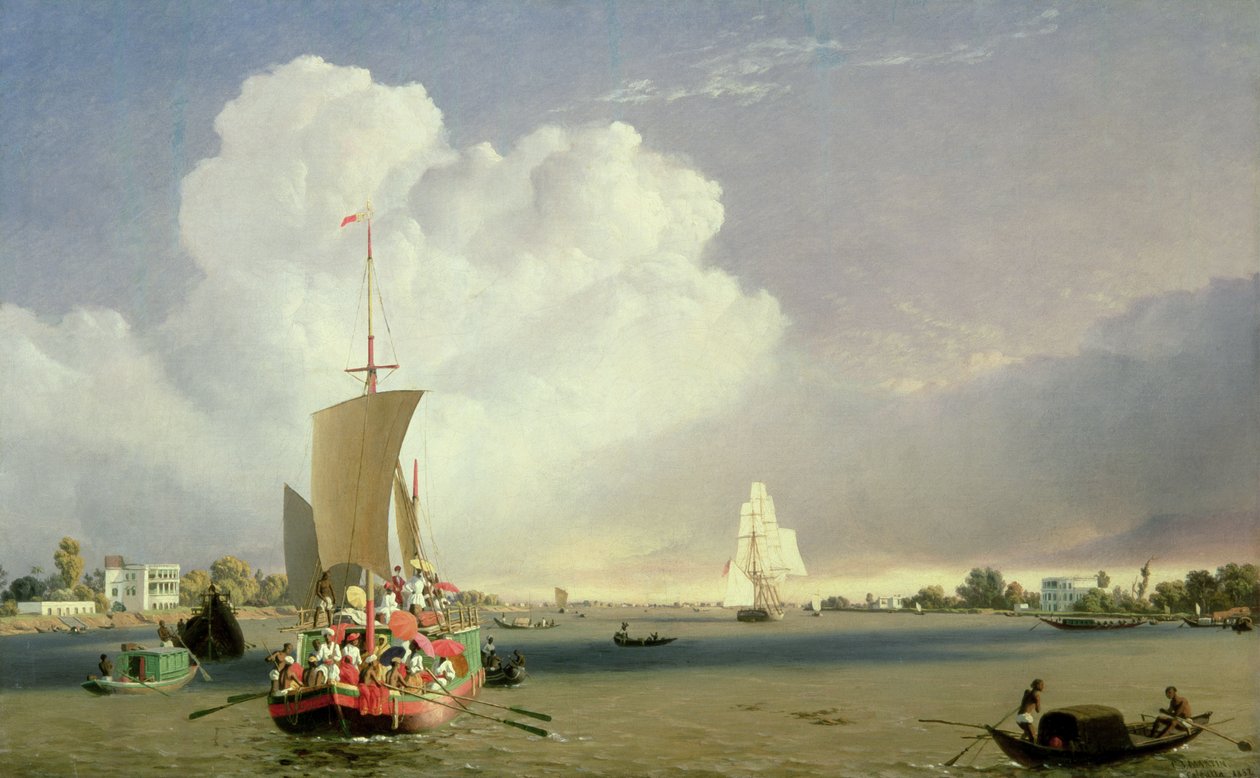 På Hooglyfloden vid Garden Reach nedanför Calcutta, 1852 av C.J. Martin