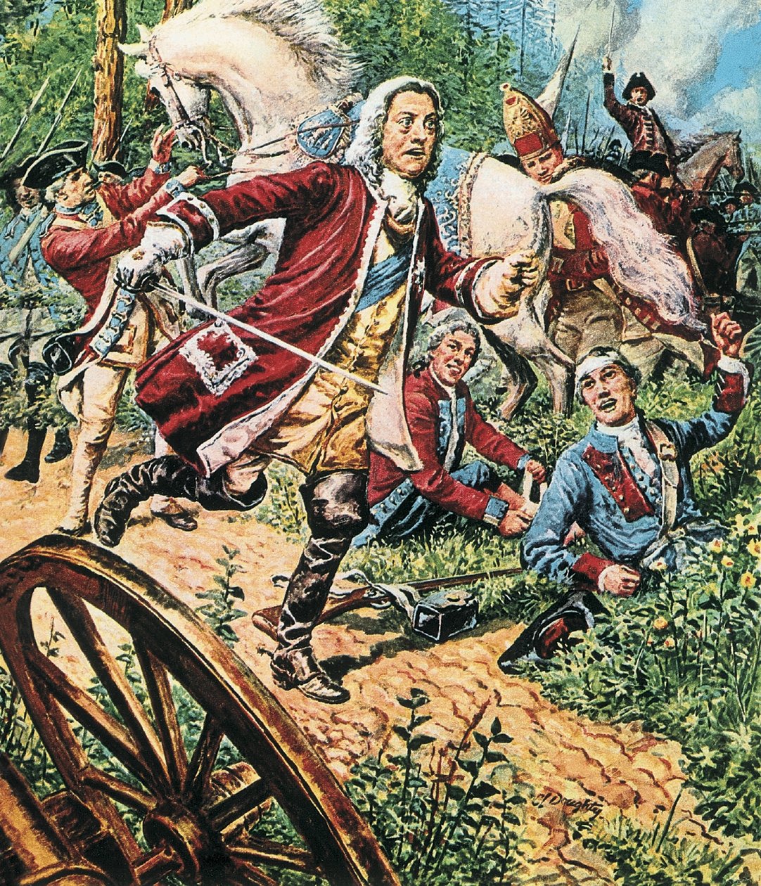 George II vid slaget vid Dettingen av C.L. Doughty