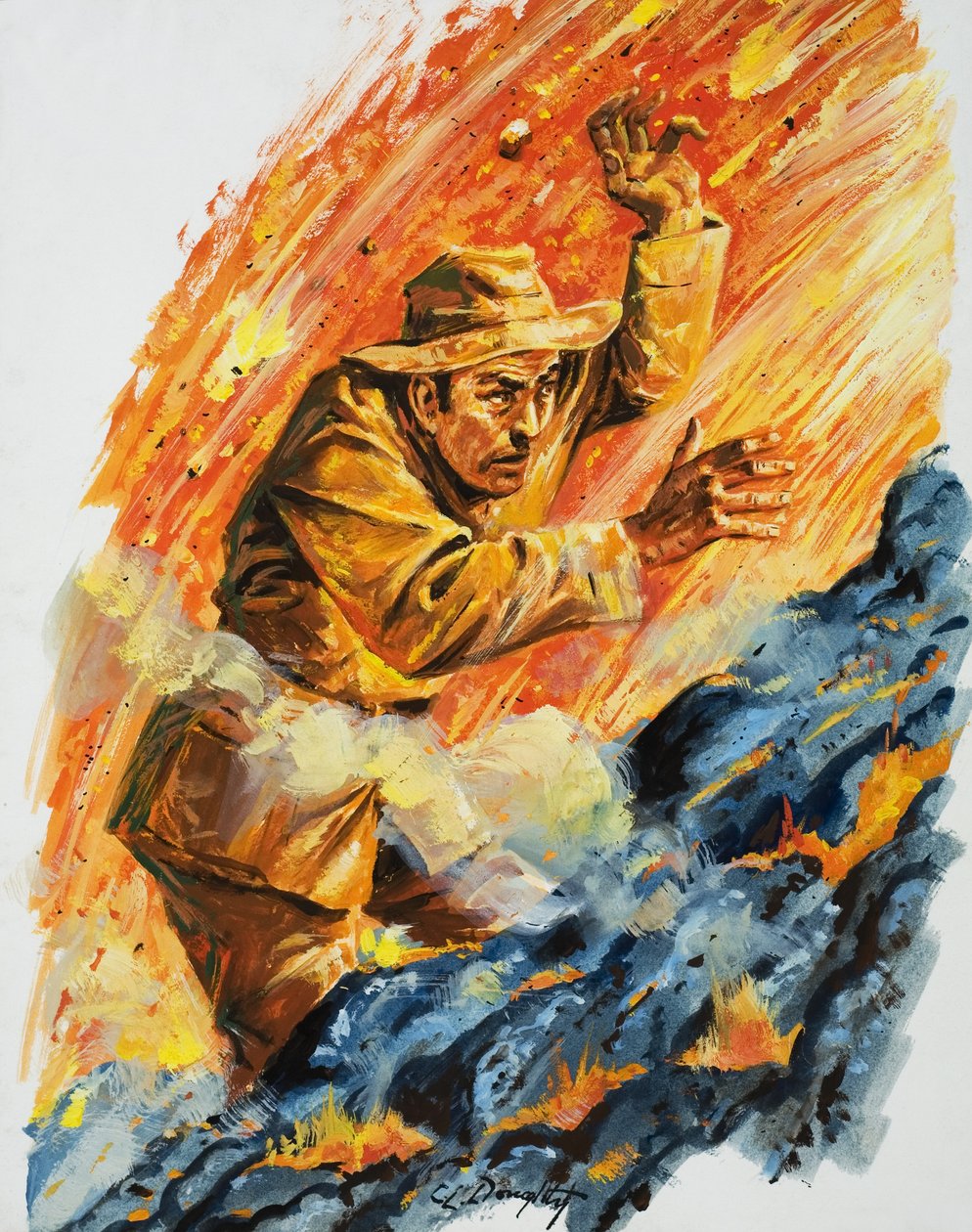 In i den brinnande ugnen (gouache på papper) av C.L. Doughty