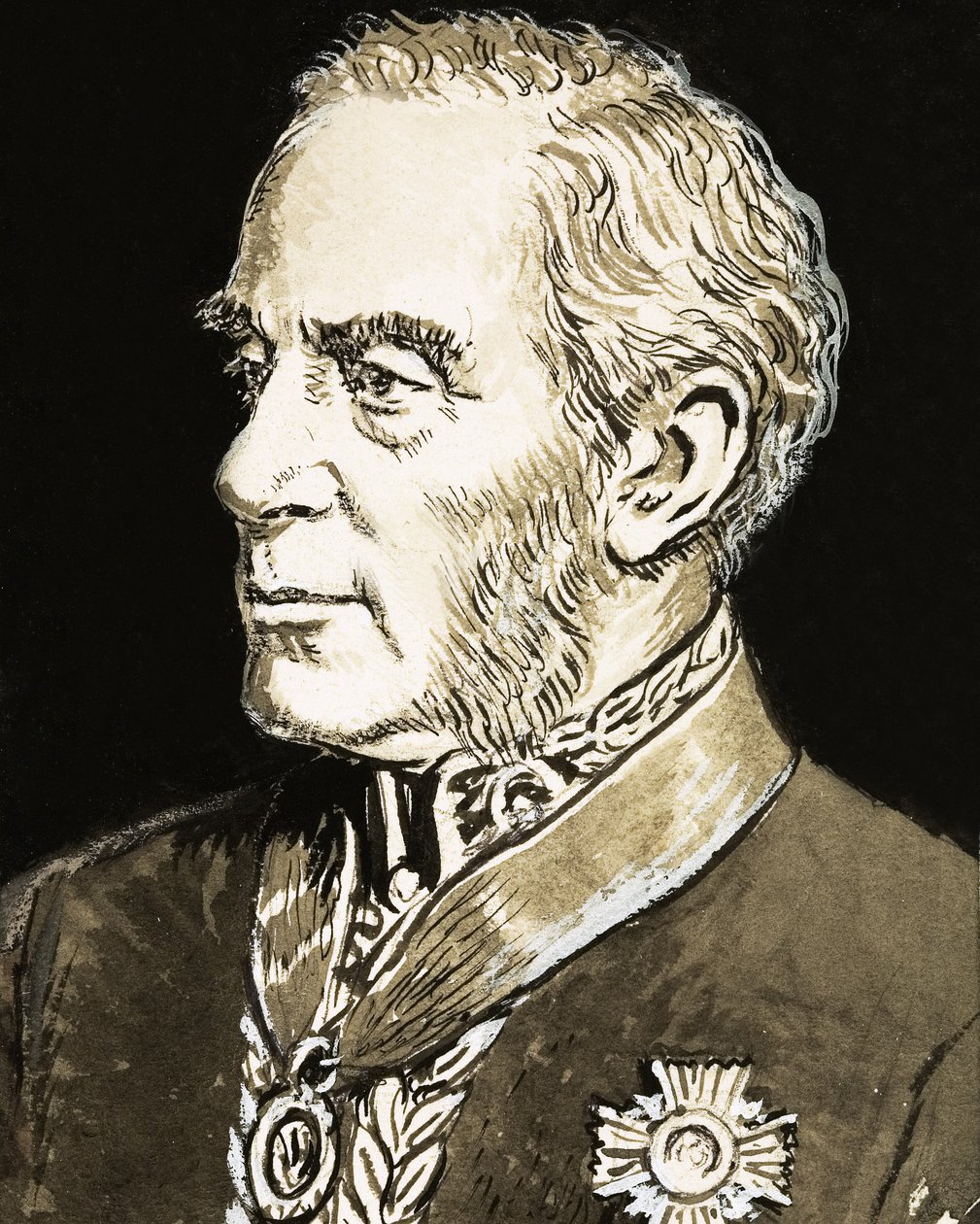 Sir Richard Mayne, illustration från "De stora detektiverna av C.L. Doughty