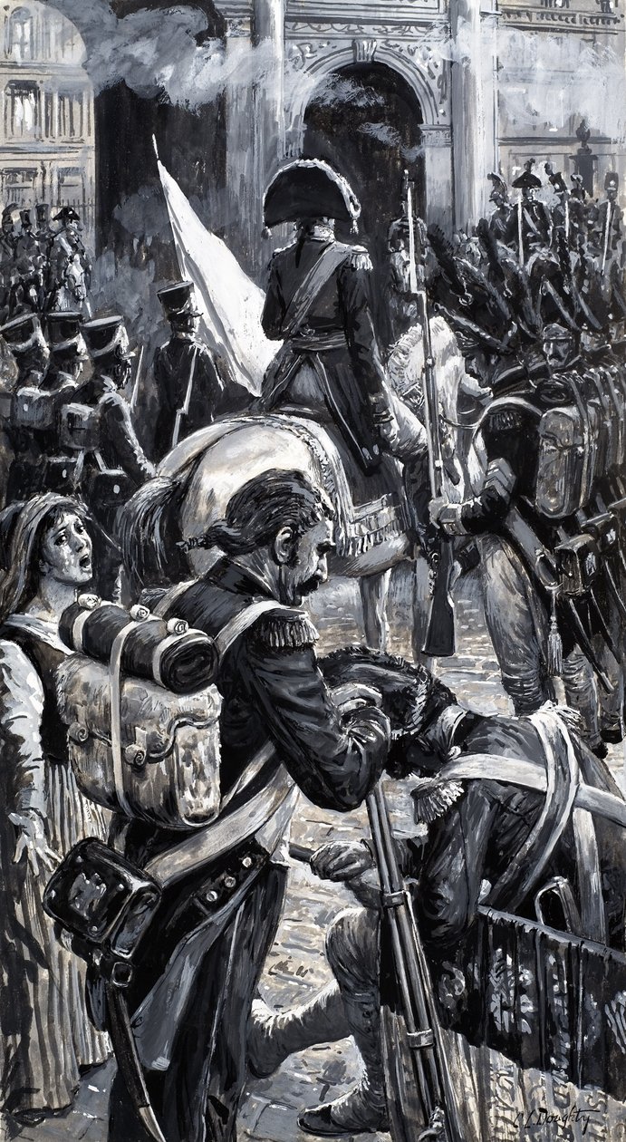 Korsikanen som erövrade Europa, från "The Story of France" (gouache på papper) av C.L. Doughty