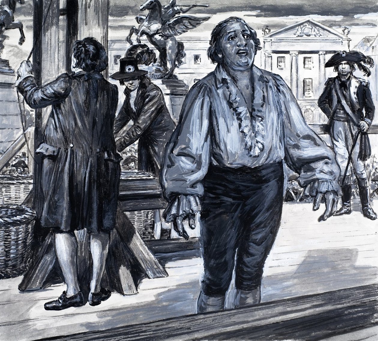 The Day the French Monarchy Died, från "The Story of France" (gouache på papper) av C.L. Doughty