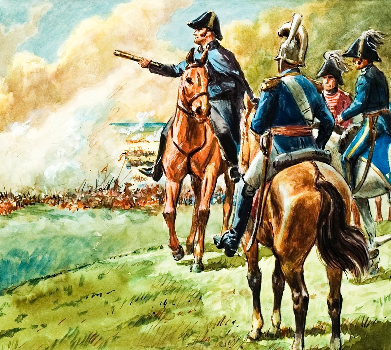 Hertigen av Wellington vid slaget vid Waterloo av C.L. Doughty