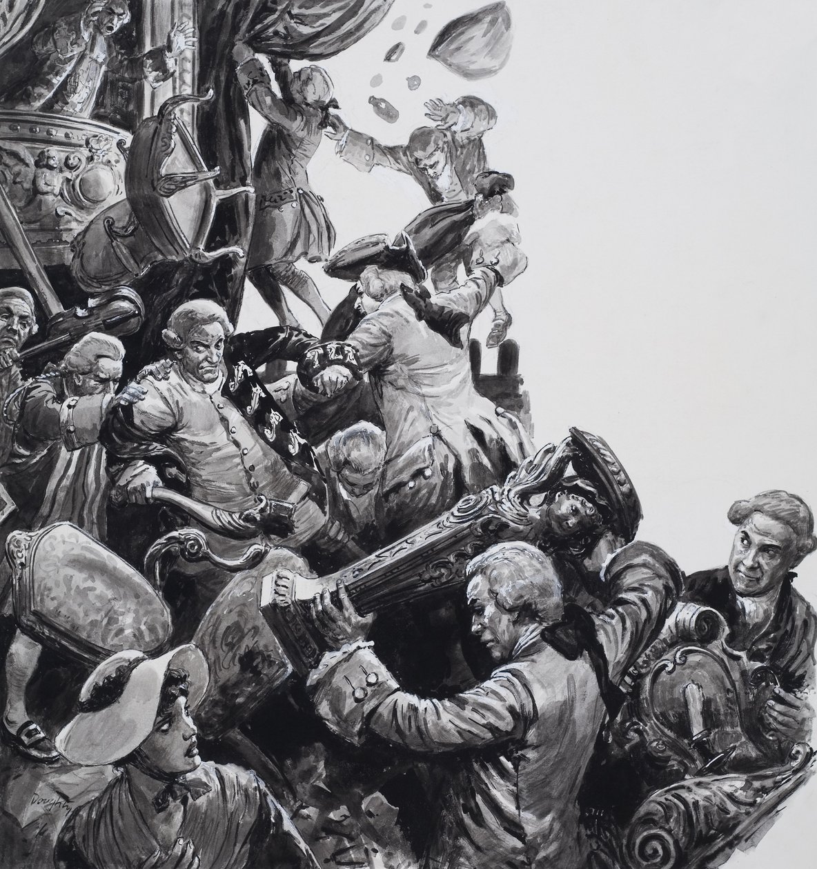 The Hoax på New Theatre, Haymarket (gouache på papper) av C.L. Doughty