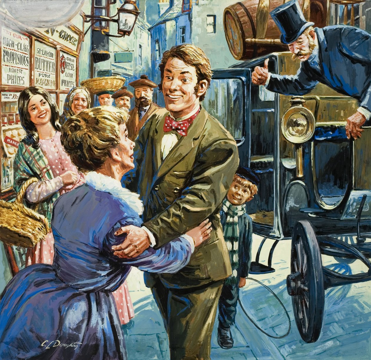 Thomas Lipton, grundare av livsmedelsaffären (gouache på papper) av C.L. Doughty