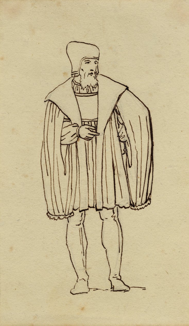 1500 tals dragtstudie. av Christoffer Wilhelm Eckersberg