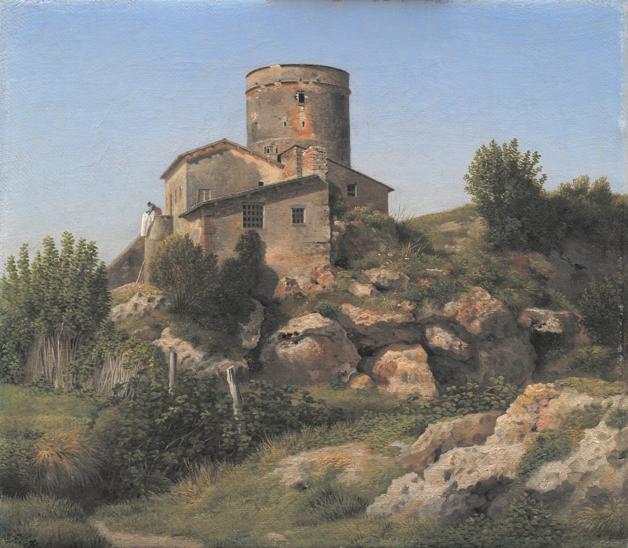 En byggnad nära Tor di Quinto utanför Rom av Christoffer Wilhelm Eckersberg