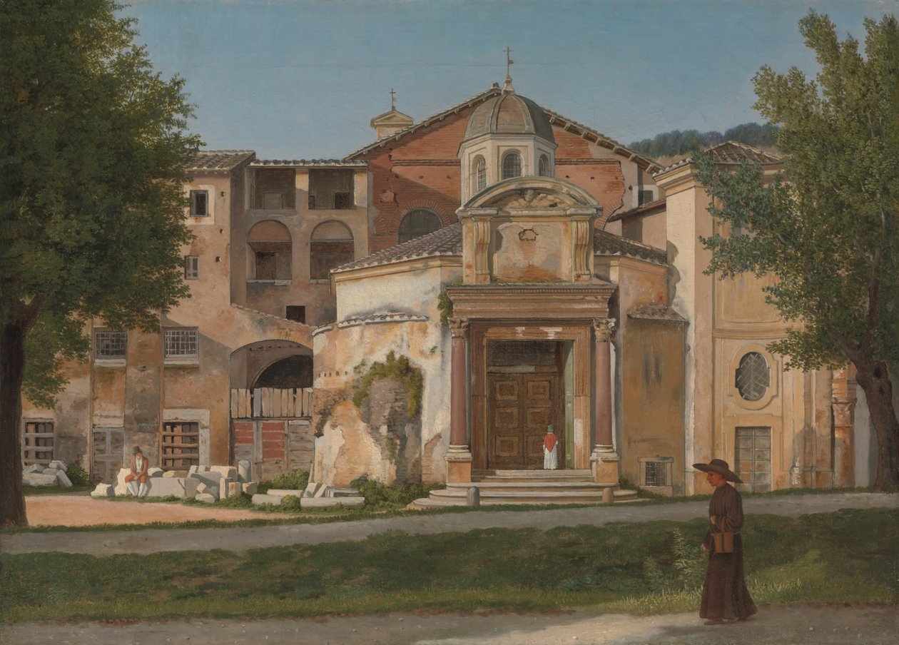 En del av Via Sacra, Rom The Church of Saints Cosmas and Damian, ca. 1814-15. av Christoffer Wilhelm Eckersberg