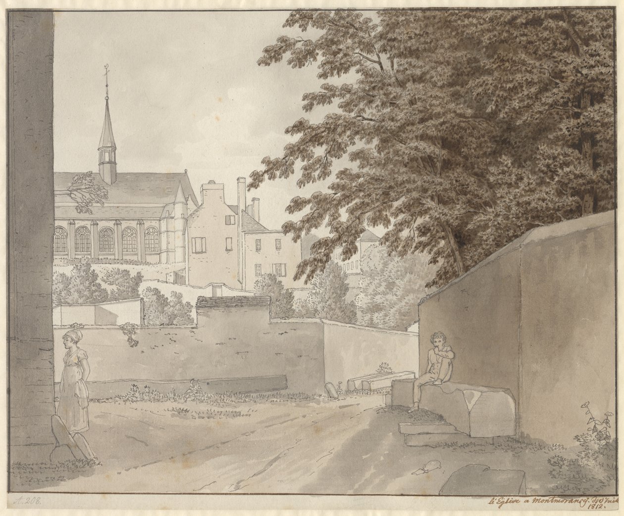 Vid Saint-Martins kyrka i Montmorency, norr om Paris, den 10 juli 1812 av Christoffer Wilhelm Eckersberg