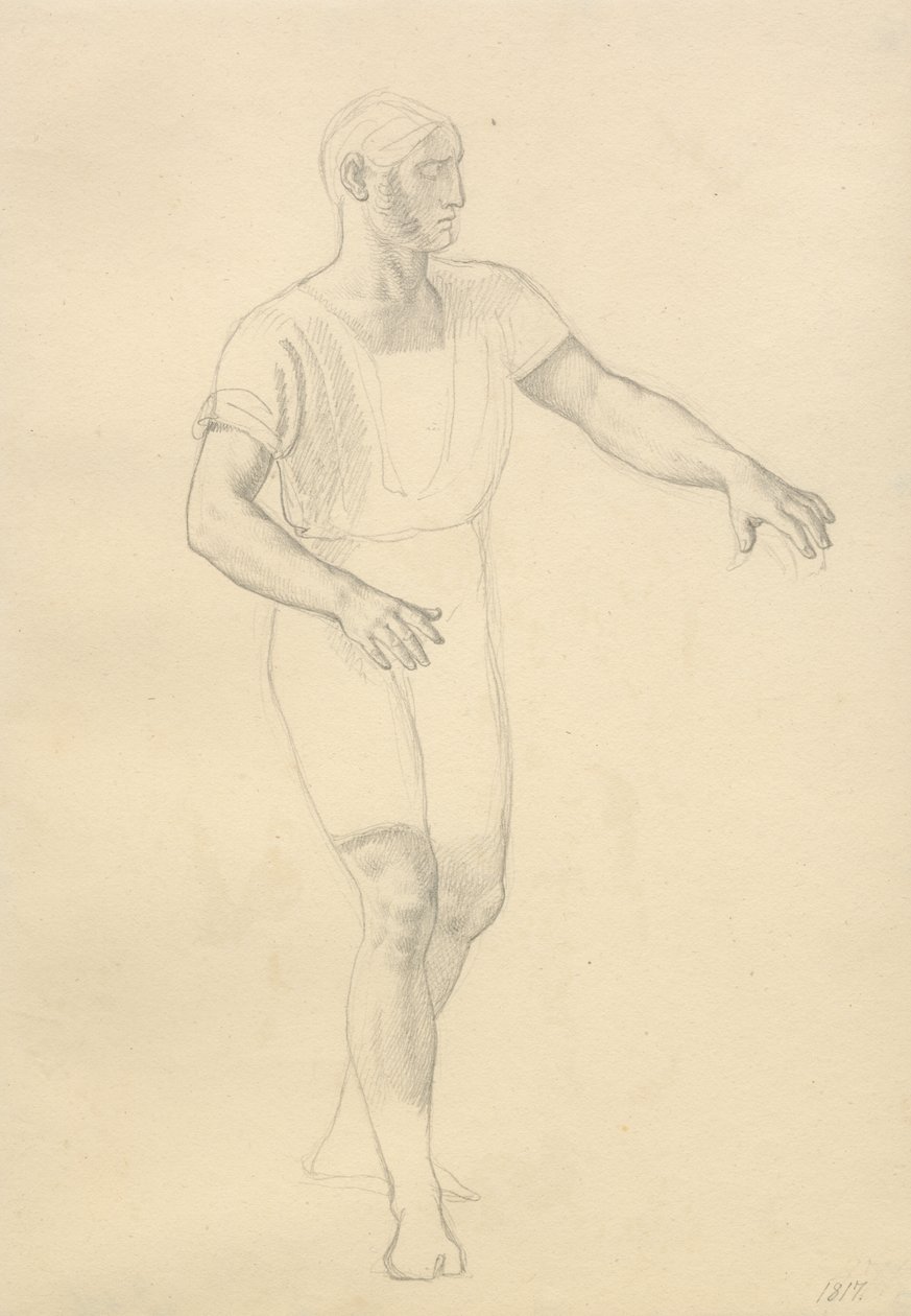 Balders död - studie för Hødur. av Christoffer Wilhelm Eckersberg