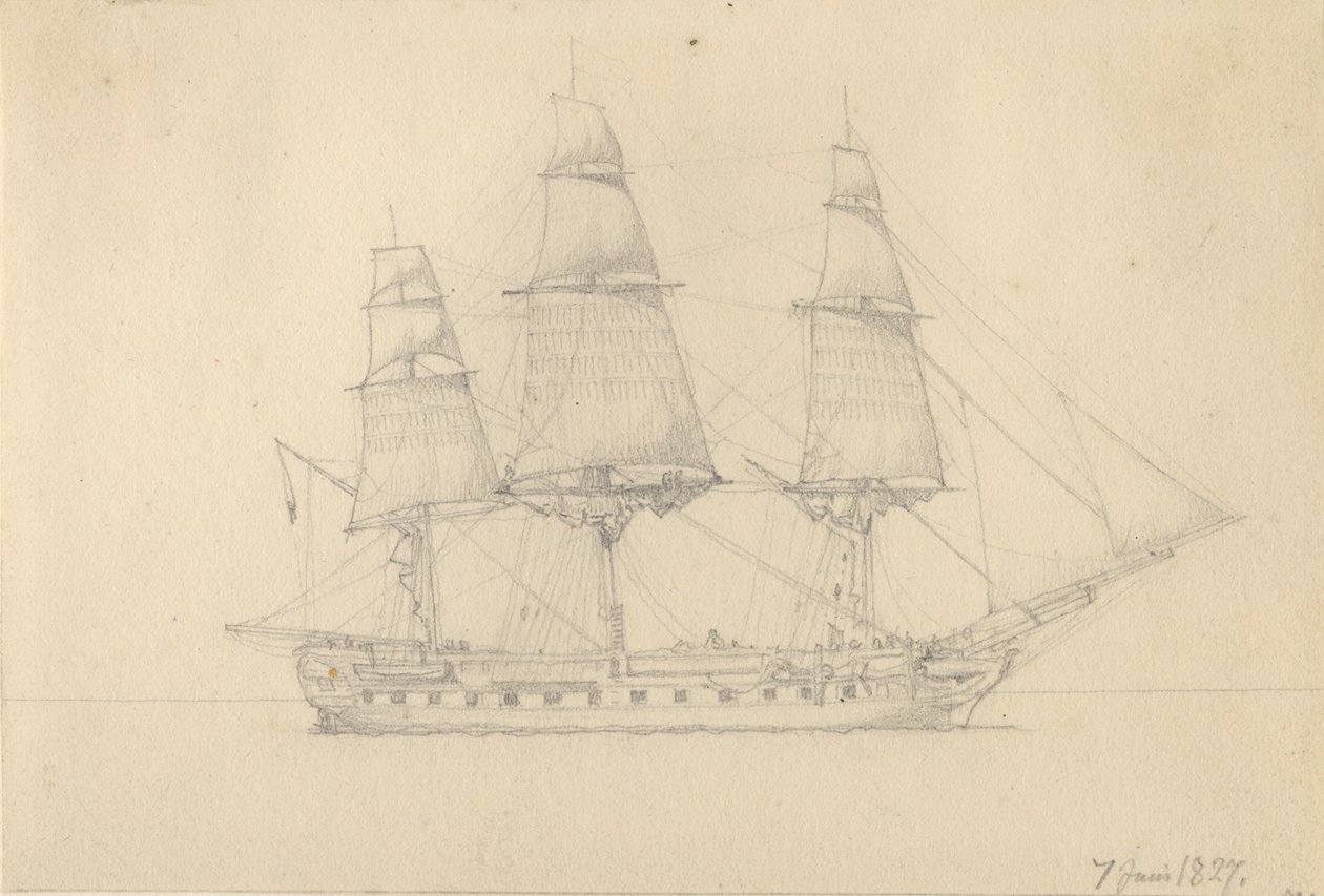 Och fregatt. av Christoffer Wilhelm Eckersberg