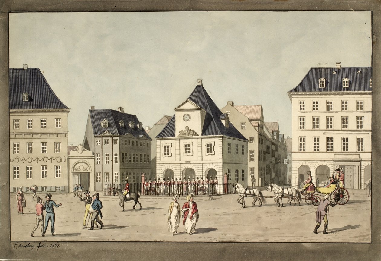 Kongens Nytorv med huvudvakten av Christoffer Wilhelm Eckersberg