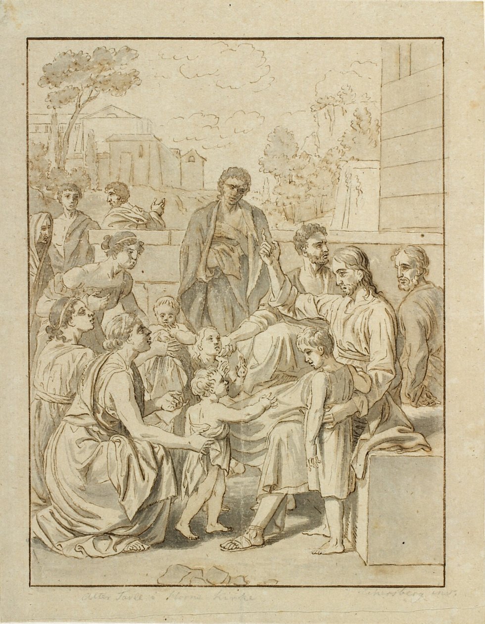 Kristus låter de små barnen komma till honom av Christoffer Wilhelm Eckersberg