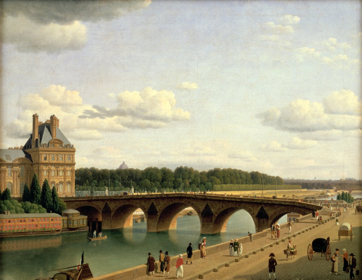 "Paris, utsikt över Pont Royal, Quai Voltaire", 1812. av Christoffer Wilhelm Eckersberg