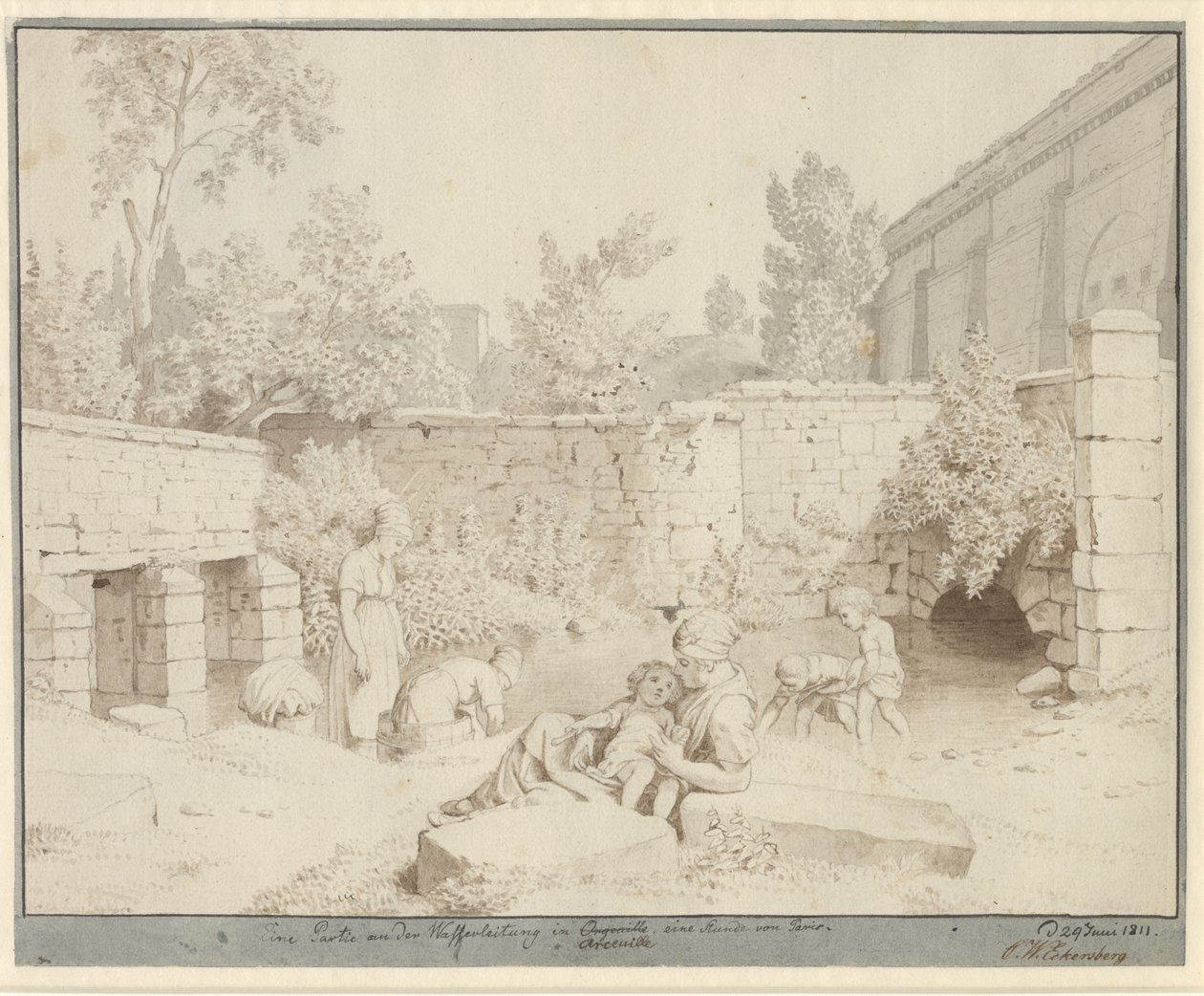 Lott vid den romerska akvedukten i Arcueil, Paris av Christoffer Wilhelm Eckersberg