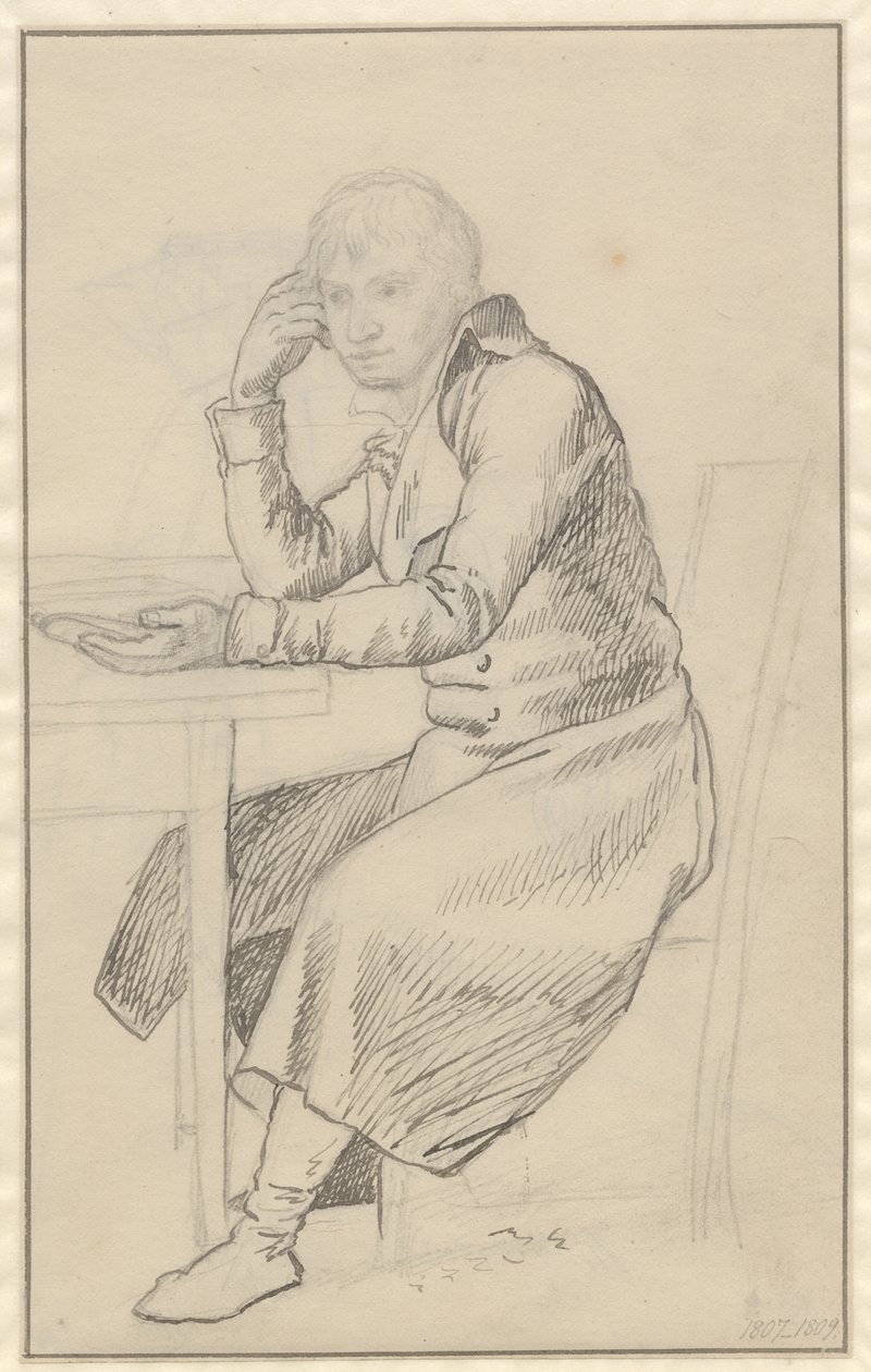 Sittande man vid ett bord av Christoffer Wilhelm Eckersberg