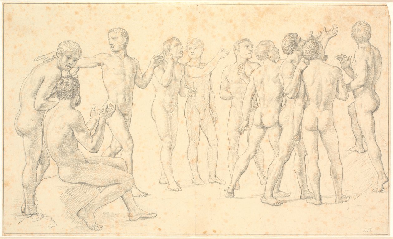 Studie av en grupp nakna män av Christoffer Wilhelm Eckersberg