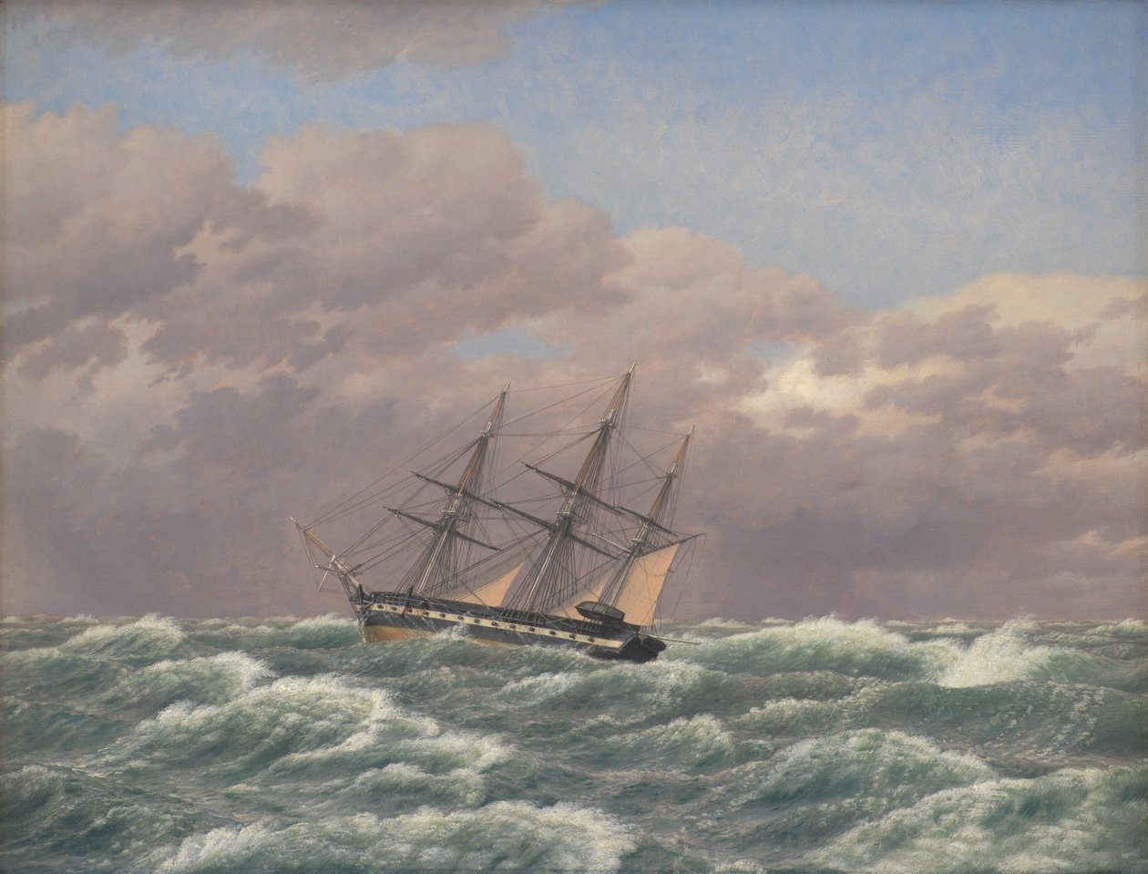 Korvetten "Galathea" i en storm i Nordsjön av Christoffer Wilhelm Eckersberg