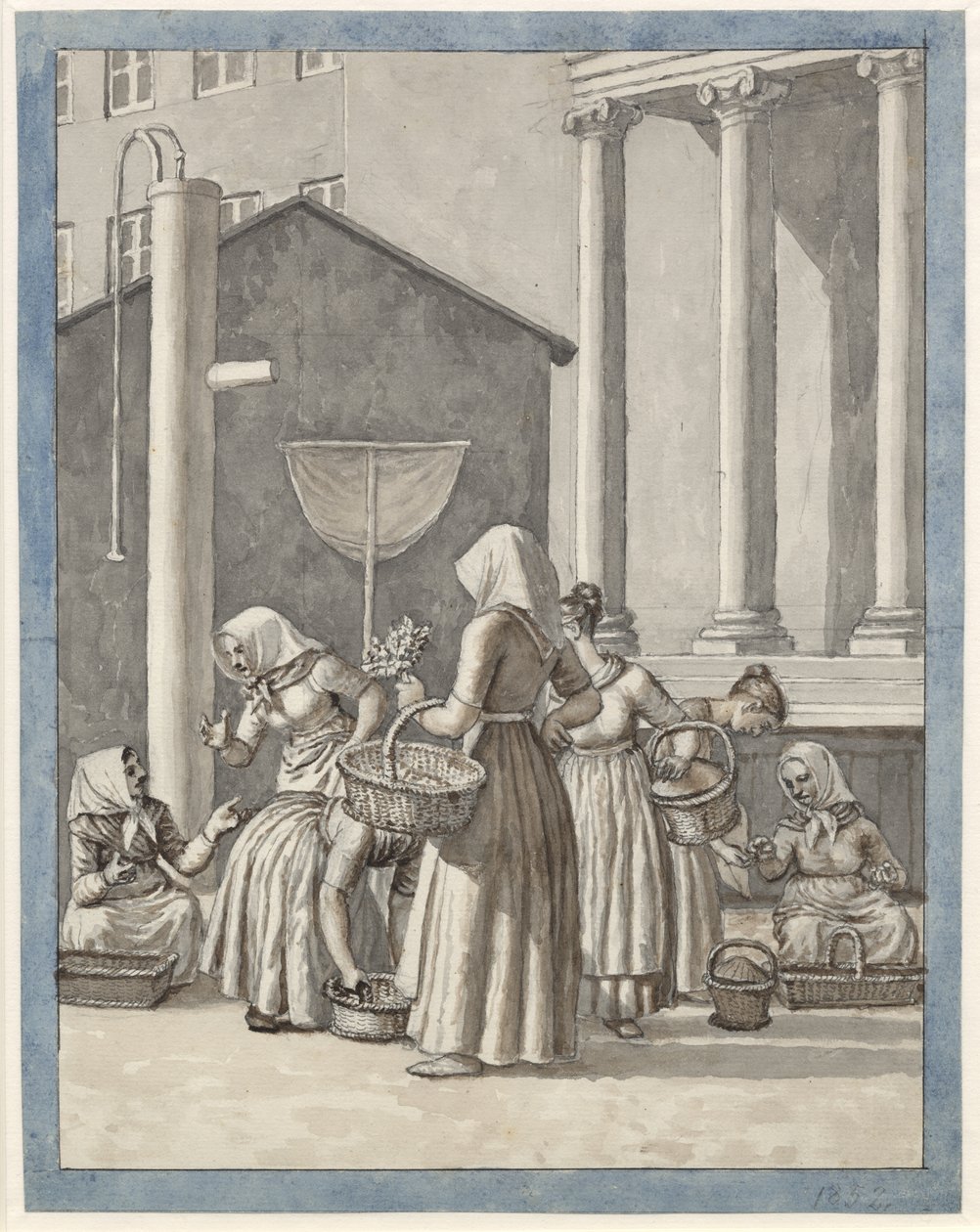 Torvekoner i Köpenhamn av Christoffer Wilhelm Eckersberg