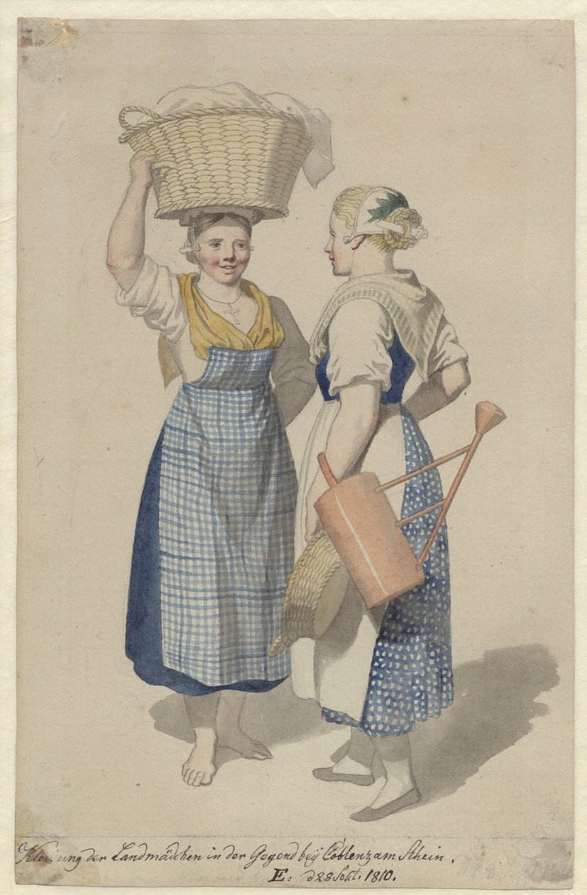 Två tjejer från regionen Koblenz av Christoffer Wilhelm Eckersberg