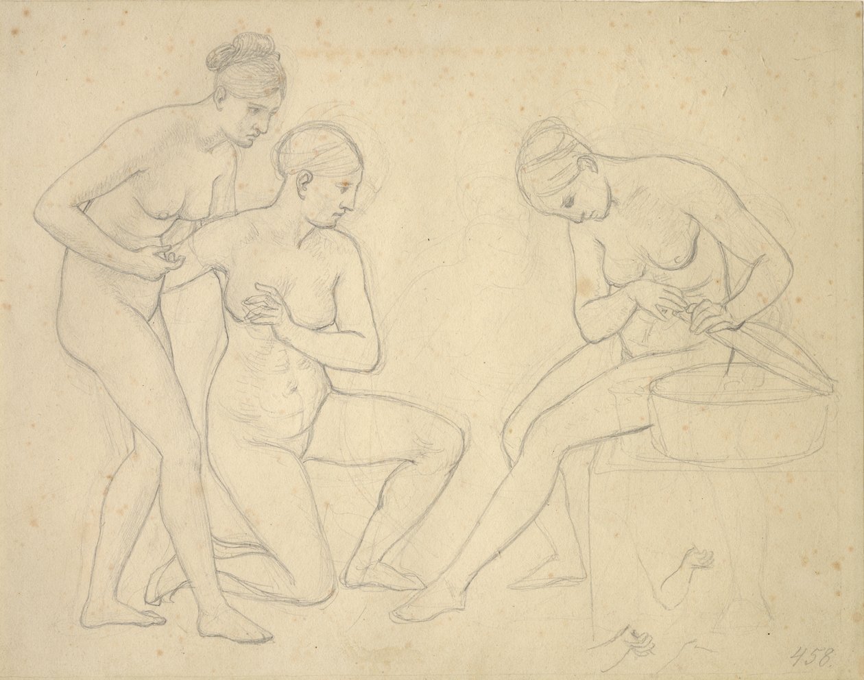 Utkast till bilden av Cekrops döttrar. av Christoffer Wilhelm Eckersberg