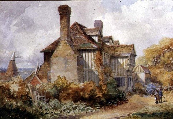 AB0227 Rural Scene, Kent av C.W. Fethergill