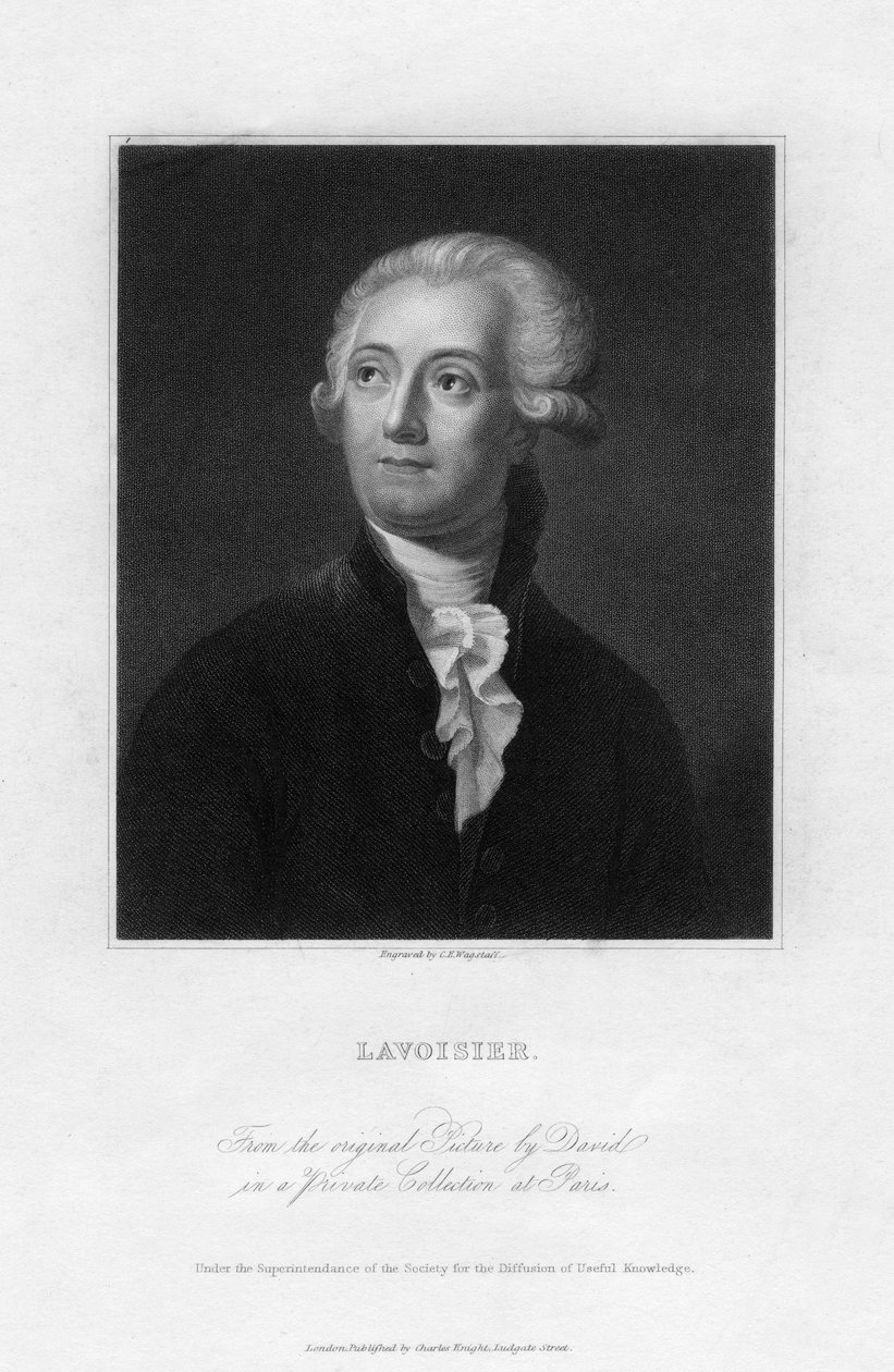 Antoine Lavoisier, fransk kemist från 1700-talet, 1800-talet. av C. E. Wagstaff