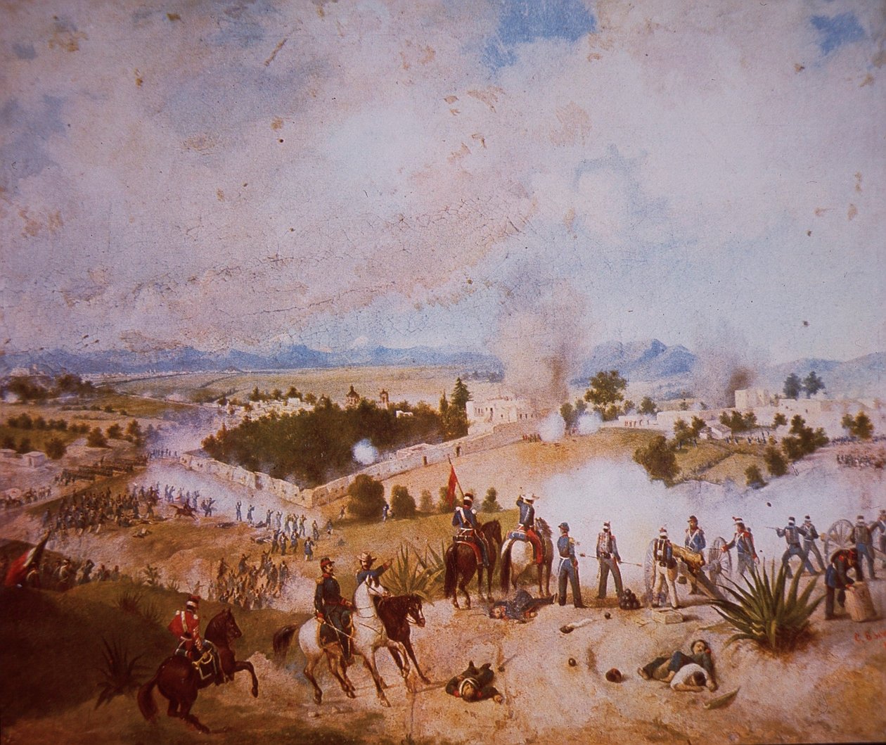 Mexikansk-amerikanska kriget (1846-48), slaget vid Molino del Rey, amerikanska trupper attackerar av C. Escalante