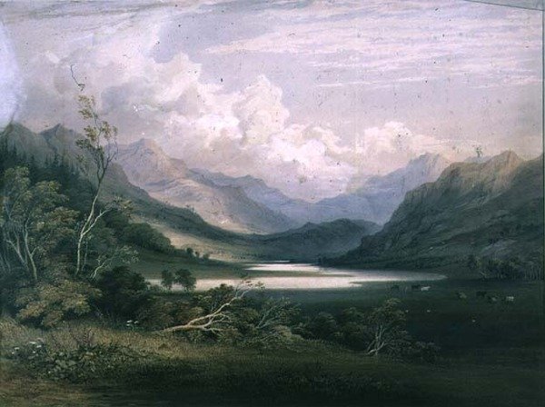 Scen i det engelska Lake District av C. F. Buckley