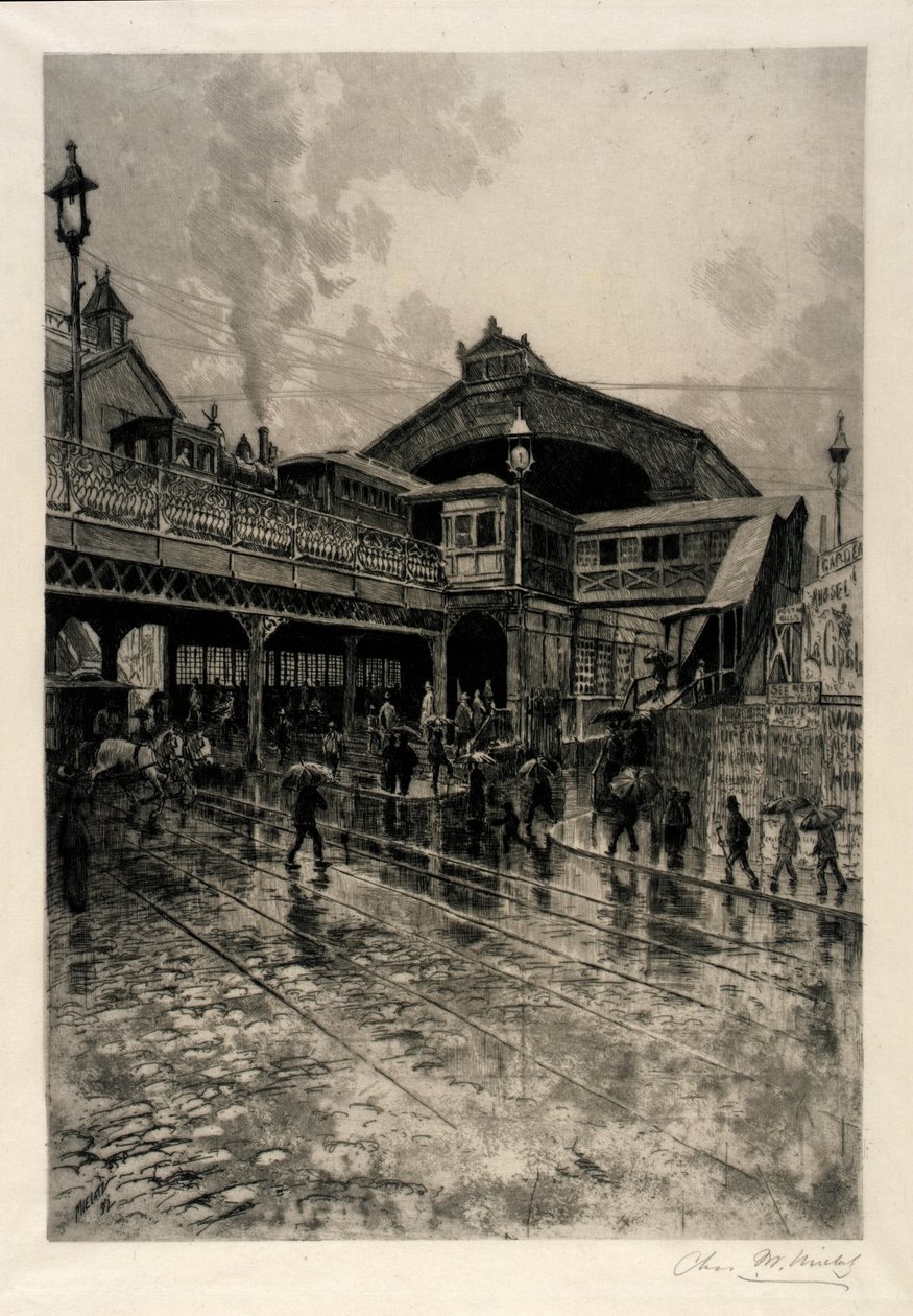 Ingång till Brooklyn Bridge av C. F. William Mielatz