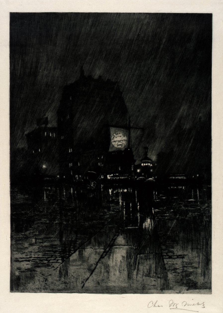 Regnig natt, Madison Square av C. F. William Mielatz