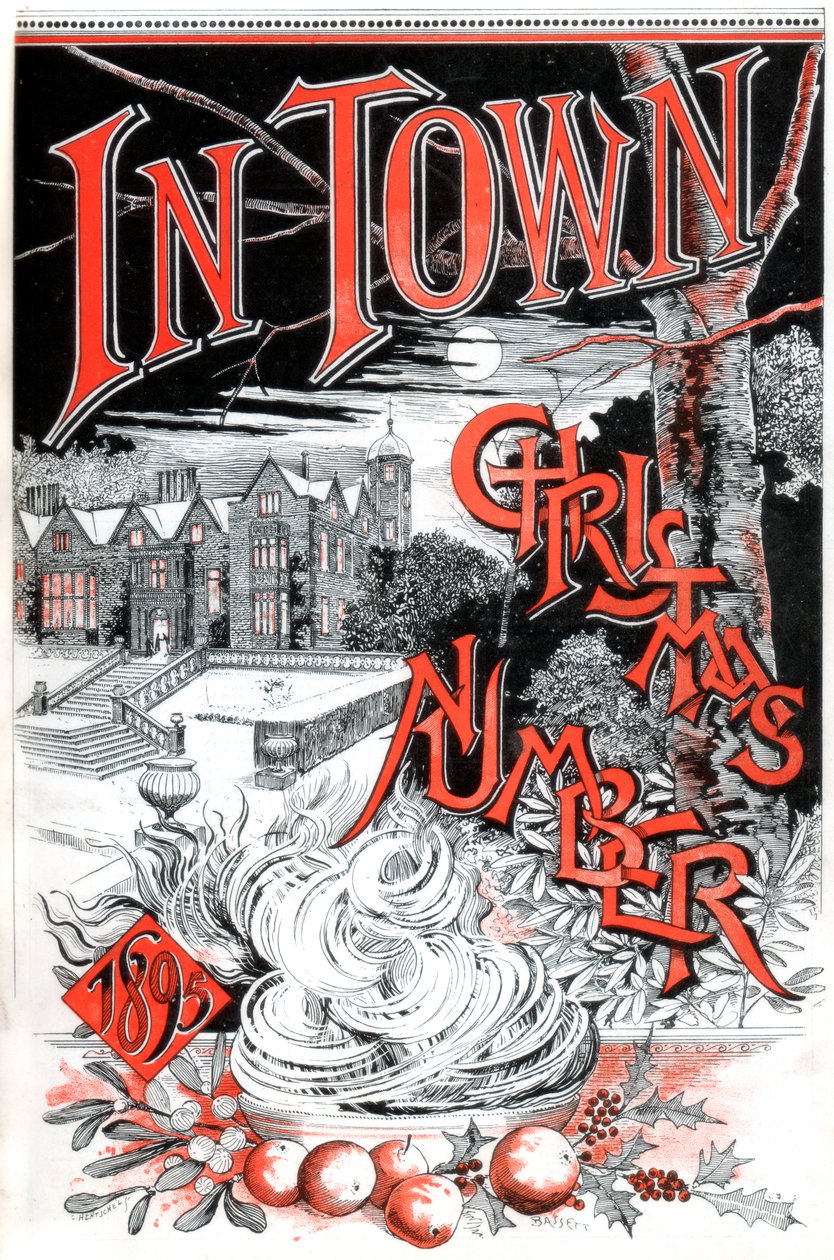 Främre omslaget till julnumret till tidningen In Town, 1895 av C Hentschel
