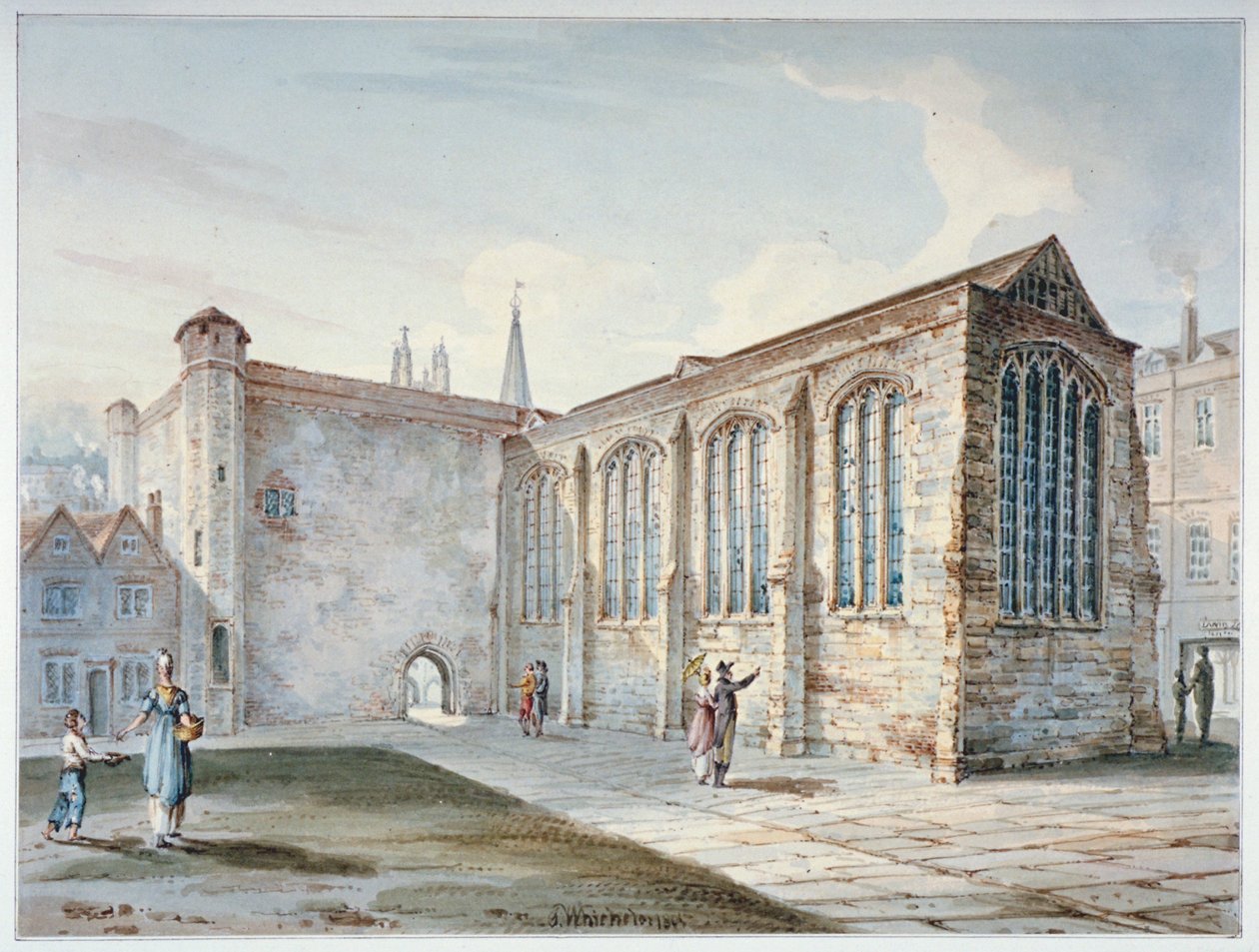 Holy Trinity Chapel, Leadenhall Street, känt som Leadenhall Chapel, City of London, 1805. av C John M Whichelo