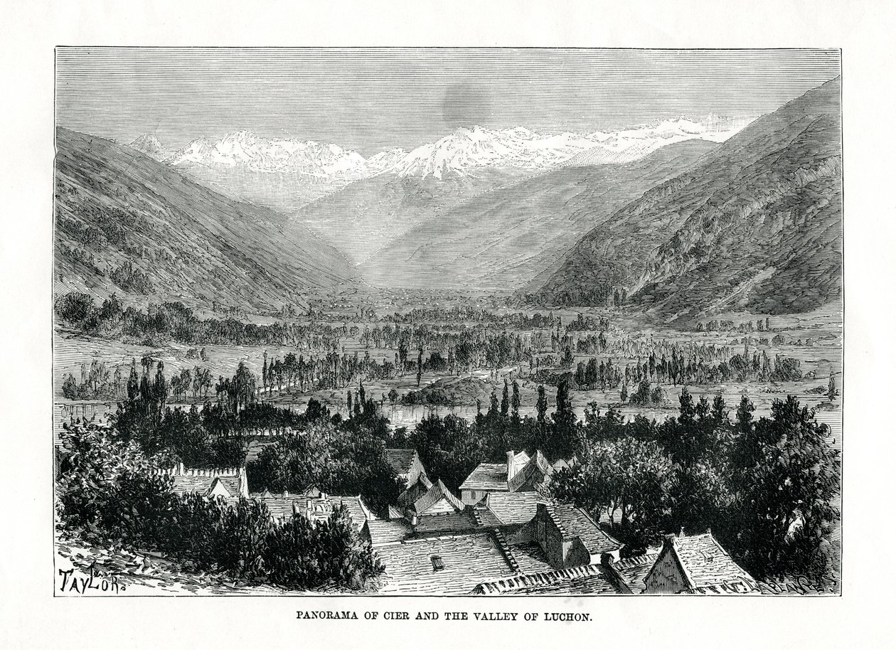Cier och dalen Bagneres-de-Luchon, Frankrike, c1879. av C. Laplante