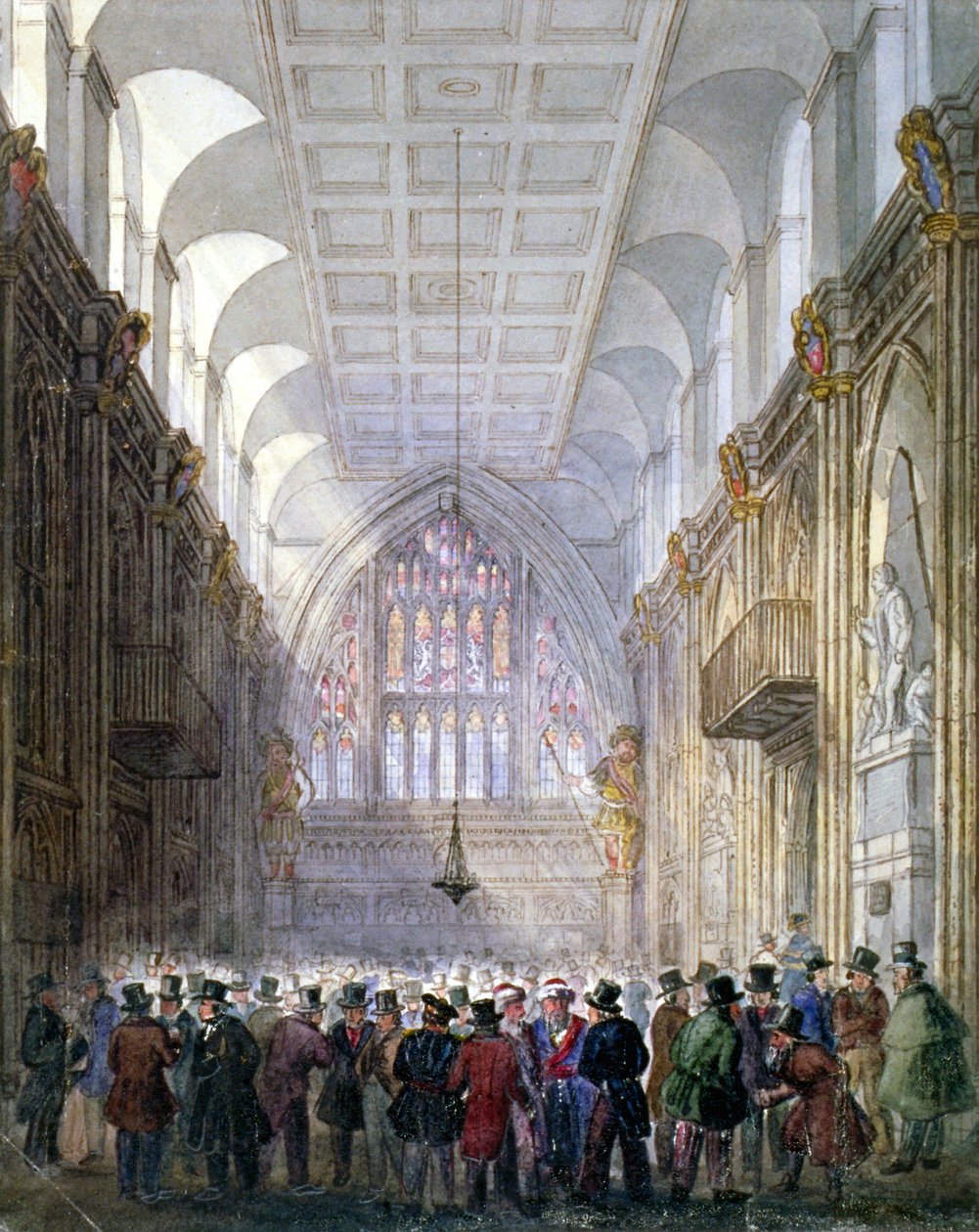 Interiör av Guildhall, City of London, 1838. av C Matthews