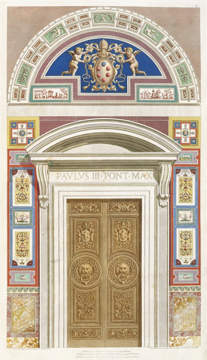 Dörröppning till Raphael Loggia i Vatikanen, 1772 av C. Savorelli