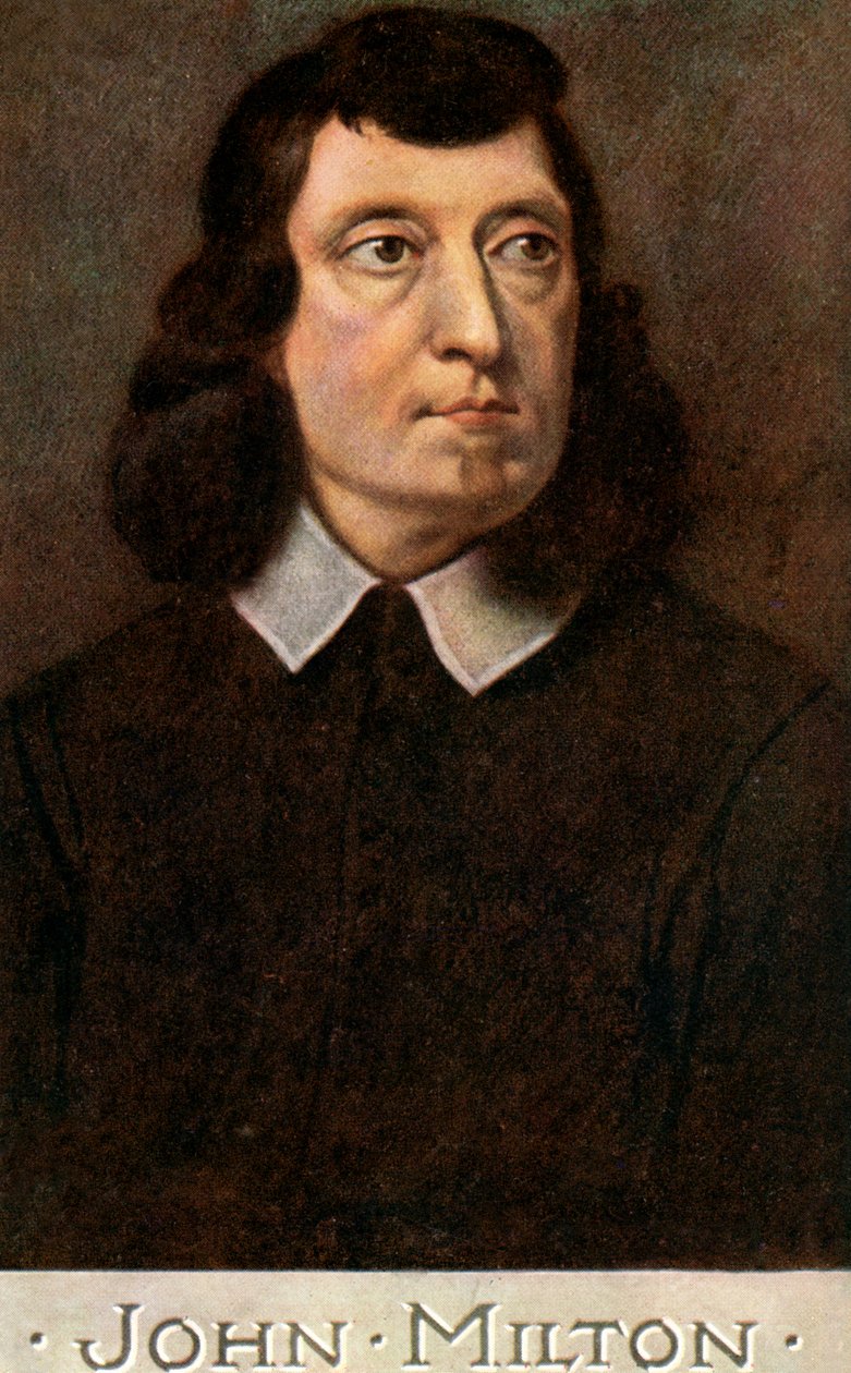 John Milton 1608-1674, engelsk poet, tidigt 1900-tal. av C. W. Quinnell