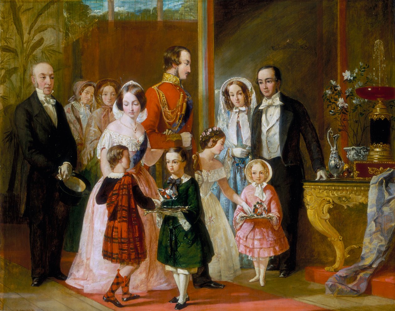 "Thomas Younghusband och hans familj träffar drottning Victoria och hennes familj på Crystal Palace", c1854. av C Wells
