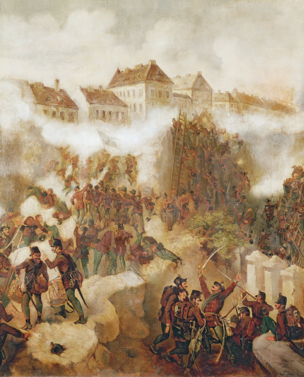 De ungerska upprorsmakarnas återerövring av Buda-fästningen den 21 maj 1849 av C. Wemik
