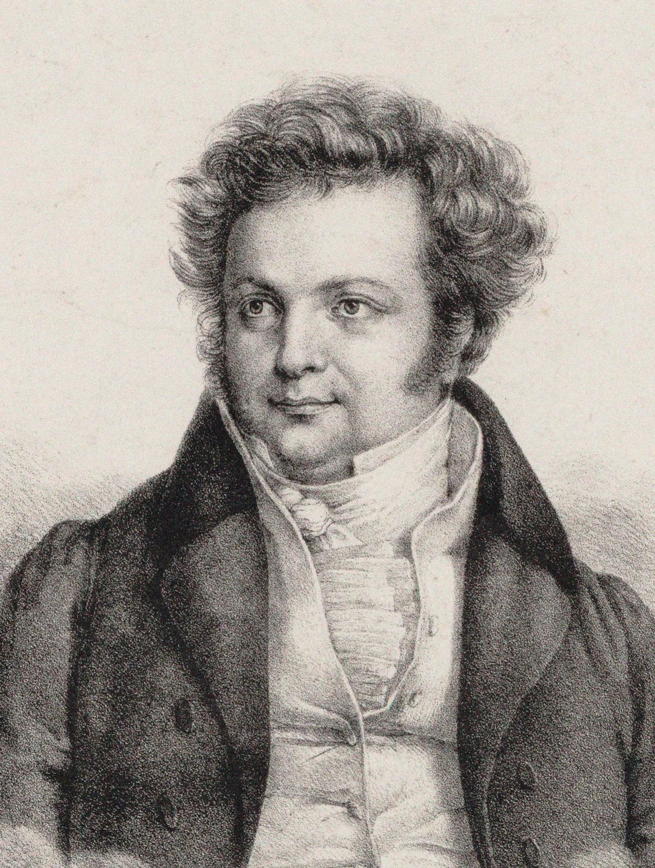 Porträtt av kompositören Heinrich Marschner 1795-1861. av Cäcilie Brandt
