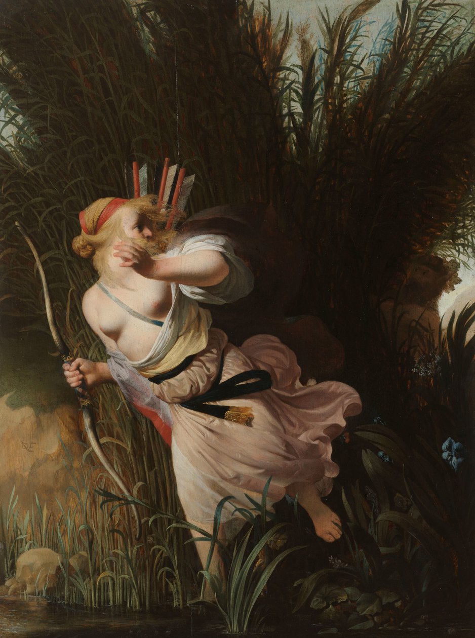 Pan och Syrinx av Cesar Boetius van Everdingen
