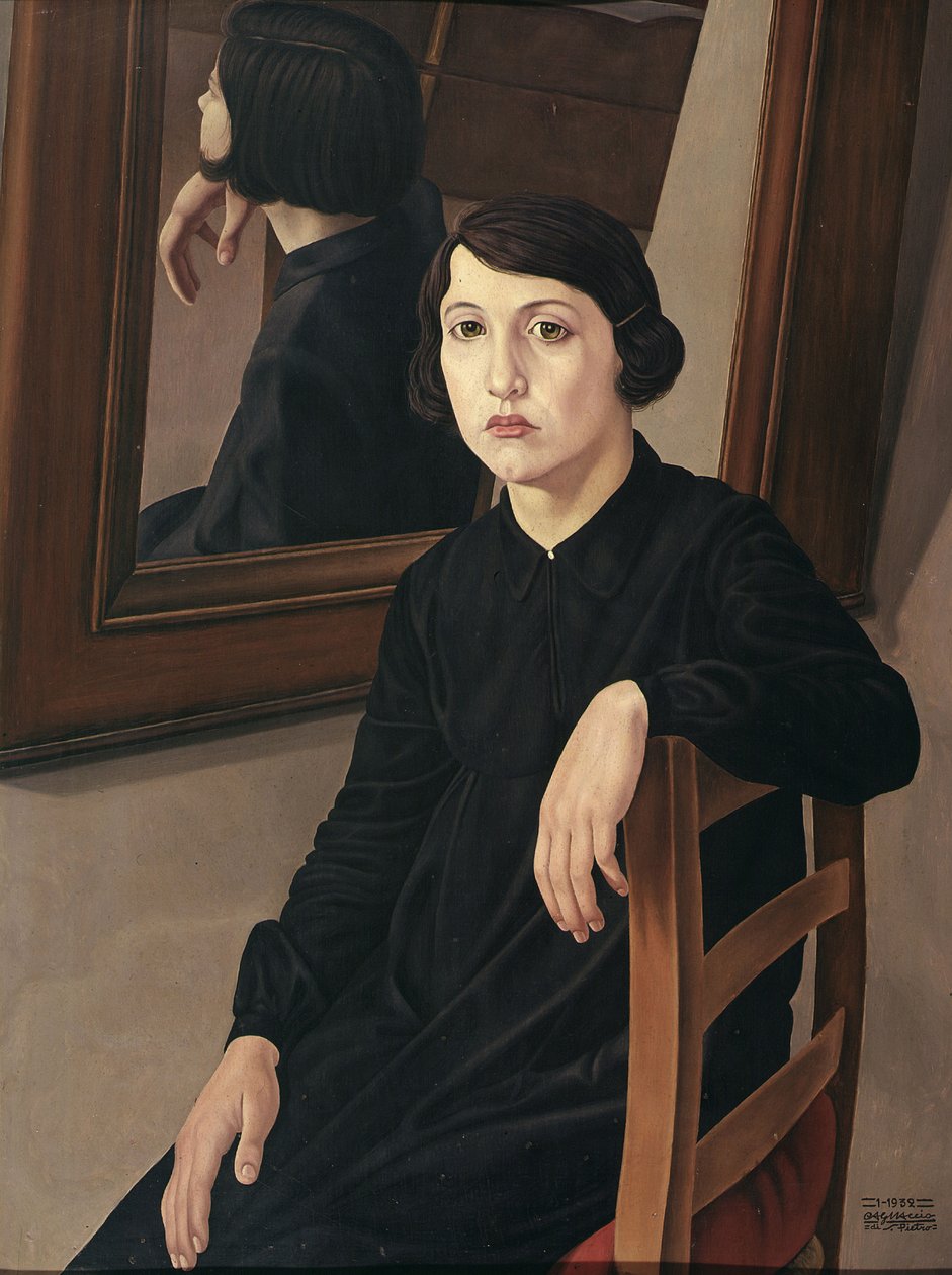 Girl Before a Mirror, 1932. av Cagnaccio di San Pietro